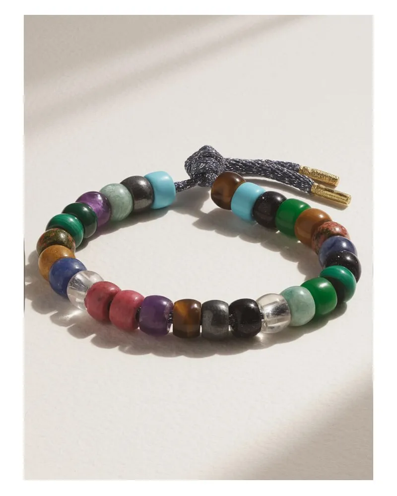 Carolina Bucci Forte Beads Moonbow Set Aus Einem Armband Aus Lurex® Mit Mehreren Steinen Und Details Aus 18 Karat Gold Gold