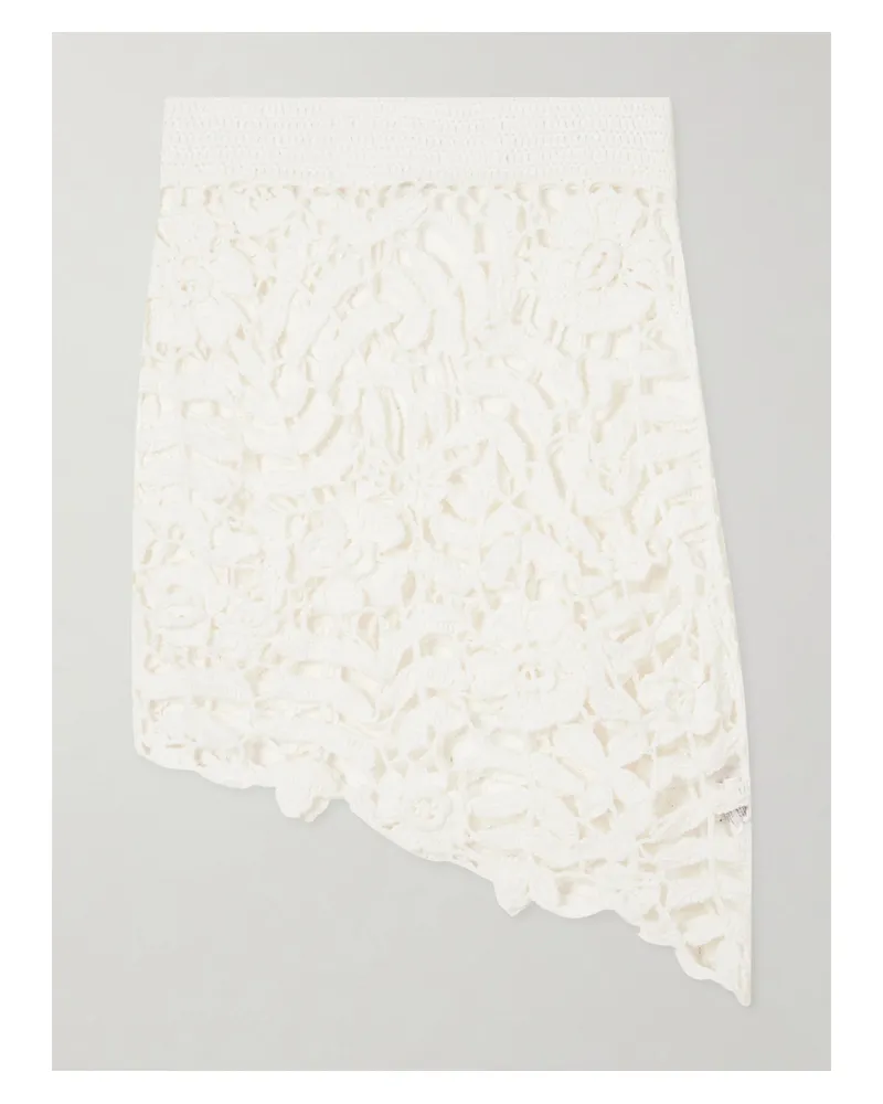 Ganni Crocheted Organic Cotton Mini Skirt - White White