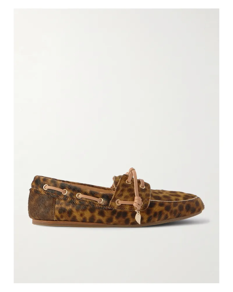 Ancient Greek Sandals Pliaria Bootsschuhe Aus Kalbshaar Mit Leopardenprint Und Lederbesätzen - Animal-Print Animal-print