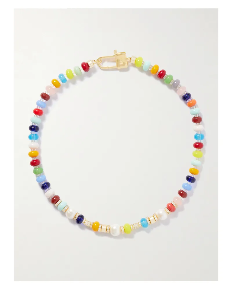 Martha Calvo Lucinda Gold-plated, Pearl And Crystal Necklace - Multi Multi