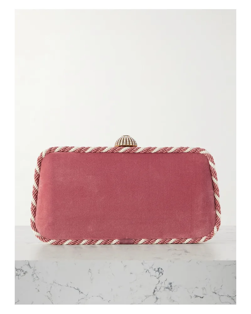 Valentino Garavani Carry Secrets Clutch Aus Samt Mit Kordelbesätzen Und Verzierung - Pink Pink