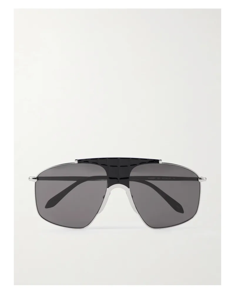 Alaïa Aviator-style Silver-tone And Acetate Sunglasses Silver