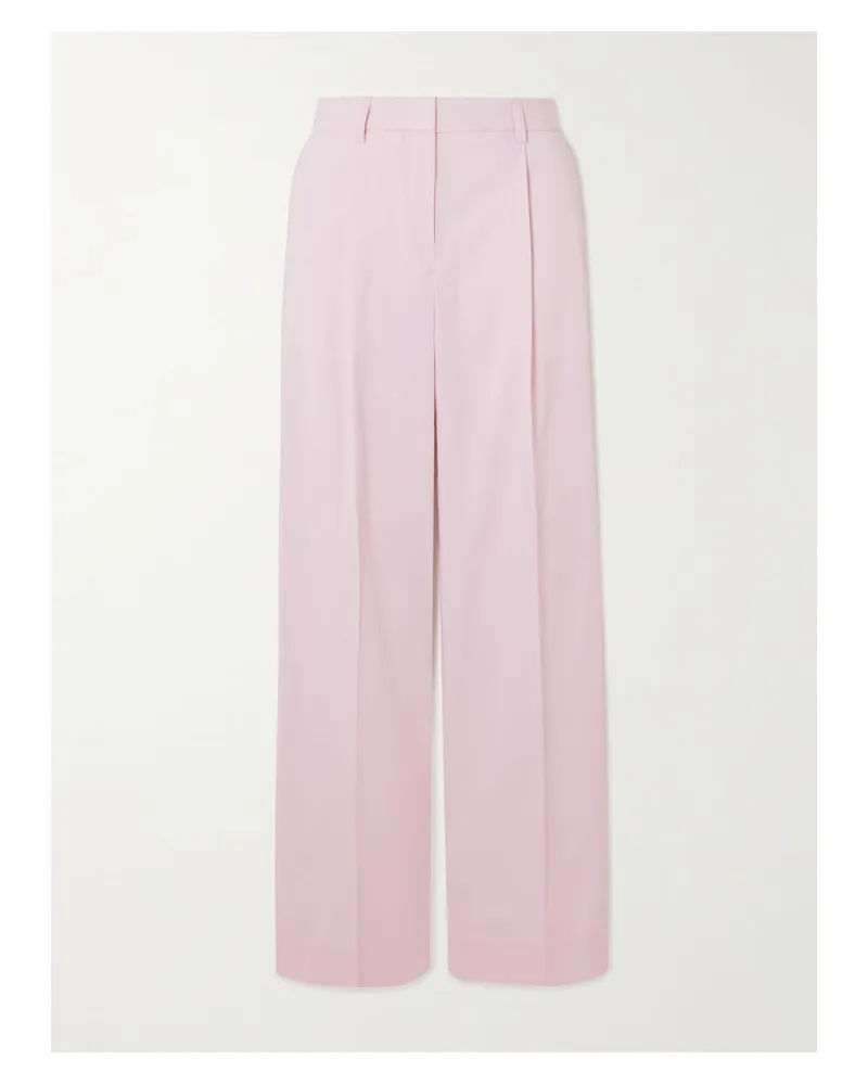 Totême Hose Mit Weitem Bein Aus Baumwolle Mit Falten - Pink Pink