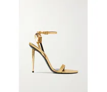Padlock Sandalen Aus Metallic-leder - Gold