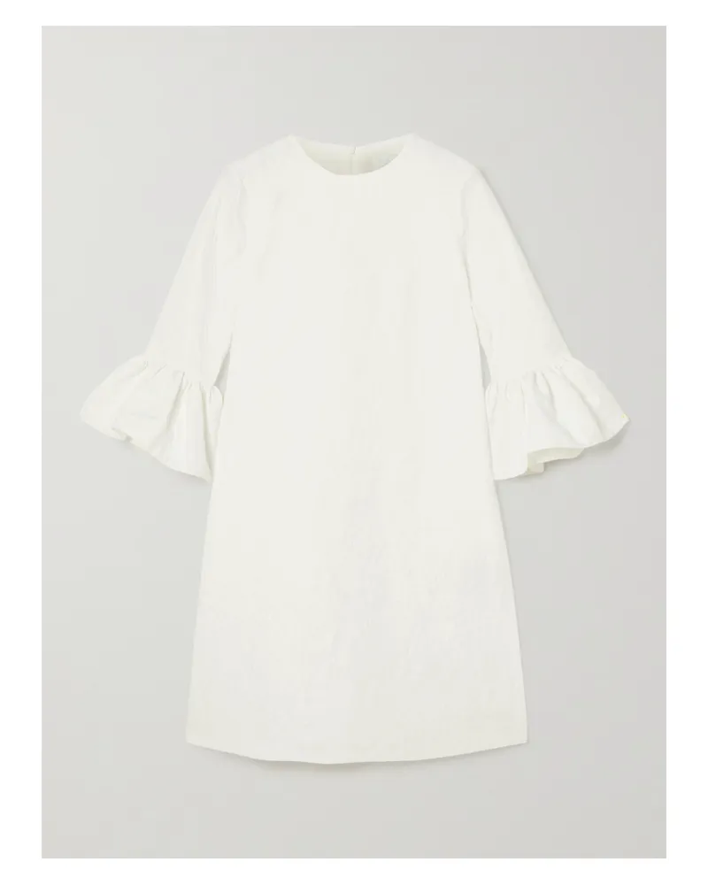 Erdem Elijah Minikleid Aus Jacquard Mit Blumenmuster - Elfenbein Elfenbein