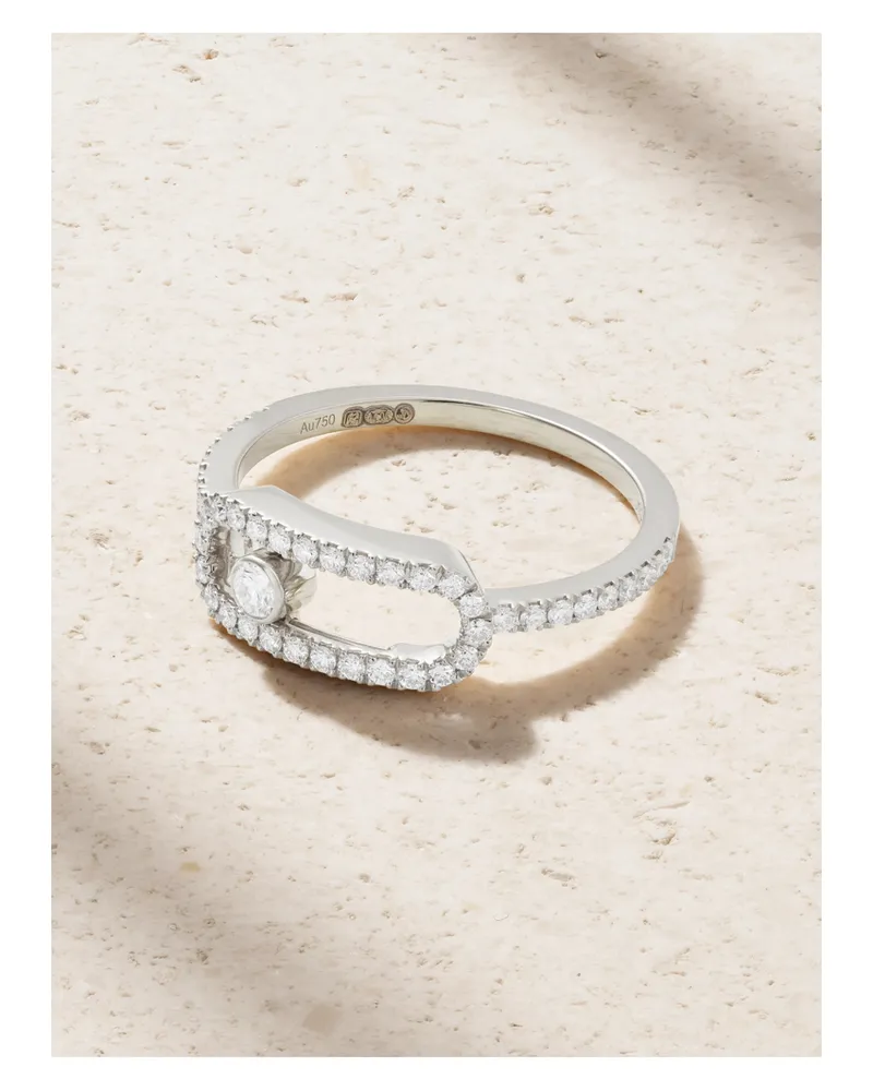 Messika Move Uno 18-karat White Gold Diamond Ring - Silver Silver