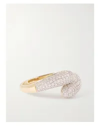 Stone & Strand Hug Ring aus 14 Karat  mit Diamanten Gold