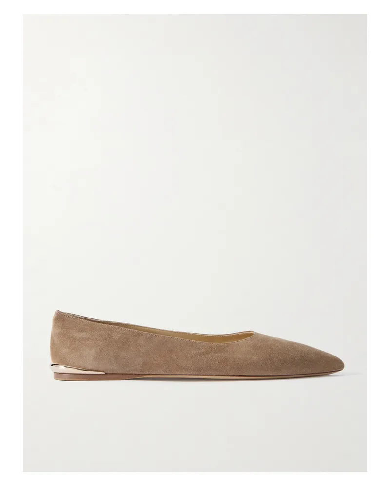 Gabriela Hearst Fleur Suede Ballet Flats - Neutrals Neutrals