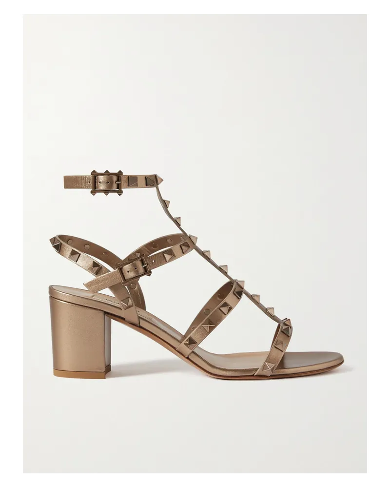 Valentino Garavani Rockstud 60 Sandalen aus Leder Gold