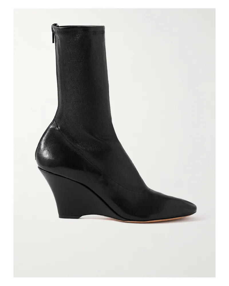 KHAITE Ankle Boots Aus Leder Mit Keilabsatz - Schwarz Schwarz