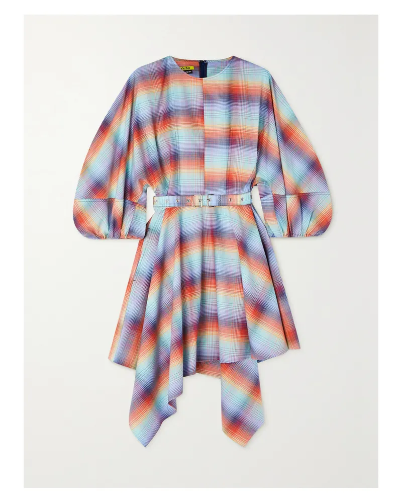 Marques ' Almeida Asymmetrisches Minikleid Aus Karierter Baumwolle - Grün Grün
