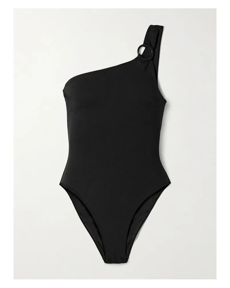 Matteau Asymmetrischer Badeanzug Aus Recyceltem Stretch-crêpe Mit Verzierung - Schwarz Schwarz