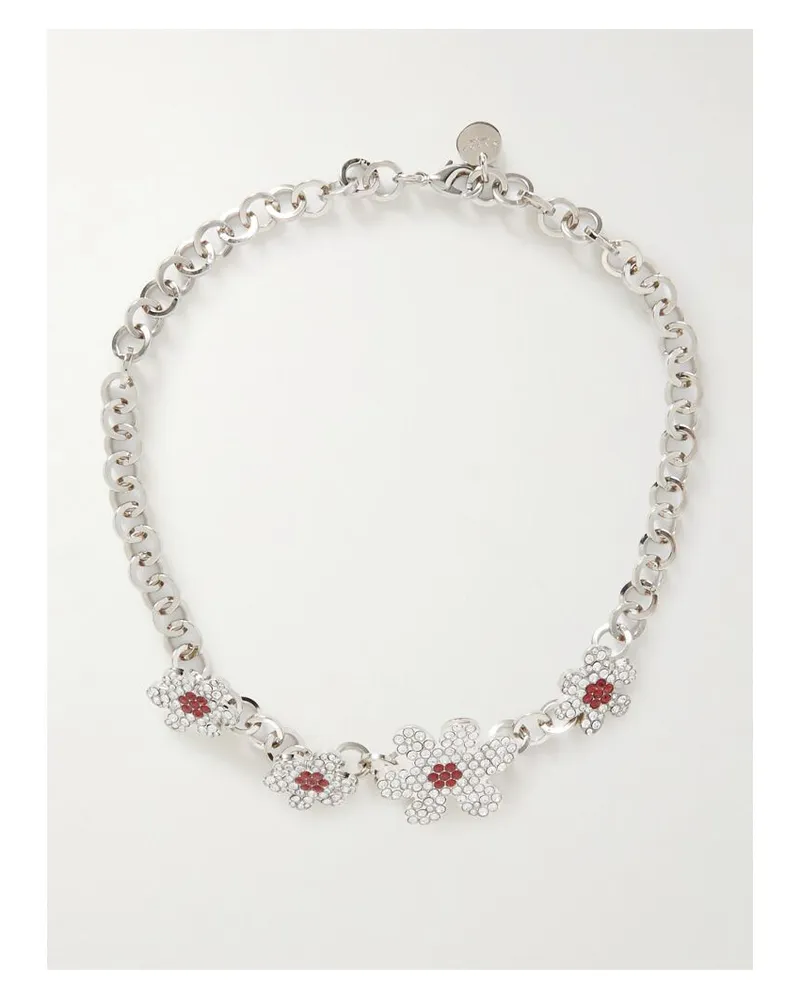 Marni Silberfarbene Kette Mit Kristallen Silber