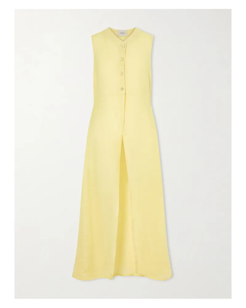 Le Kasha 1918 Linen Maxi Dress - Yellow Yellow