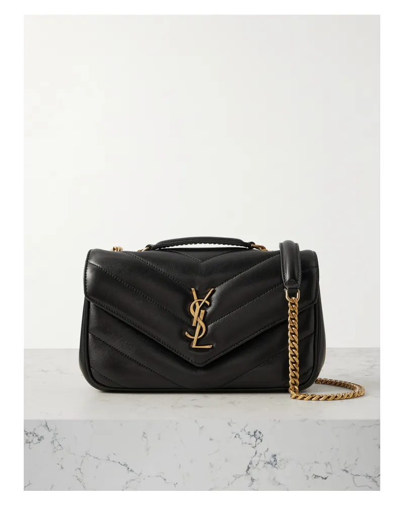 Saint Laurent Loulou Small Quilted Leather Shoulder Bag - Black Black
