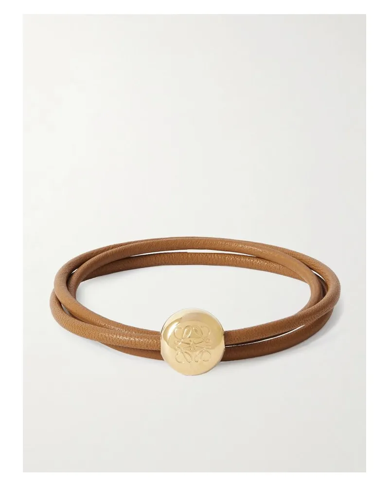 Loewe Lederarmband Mit Goldfarbenem Detail - Braun Braun
