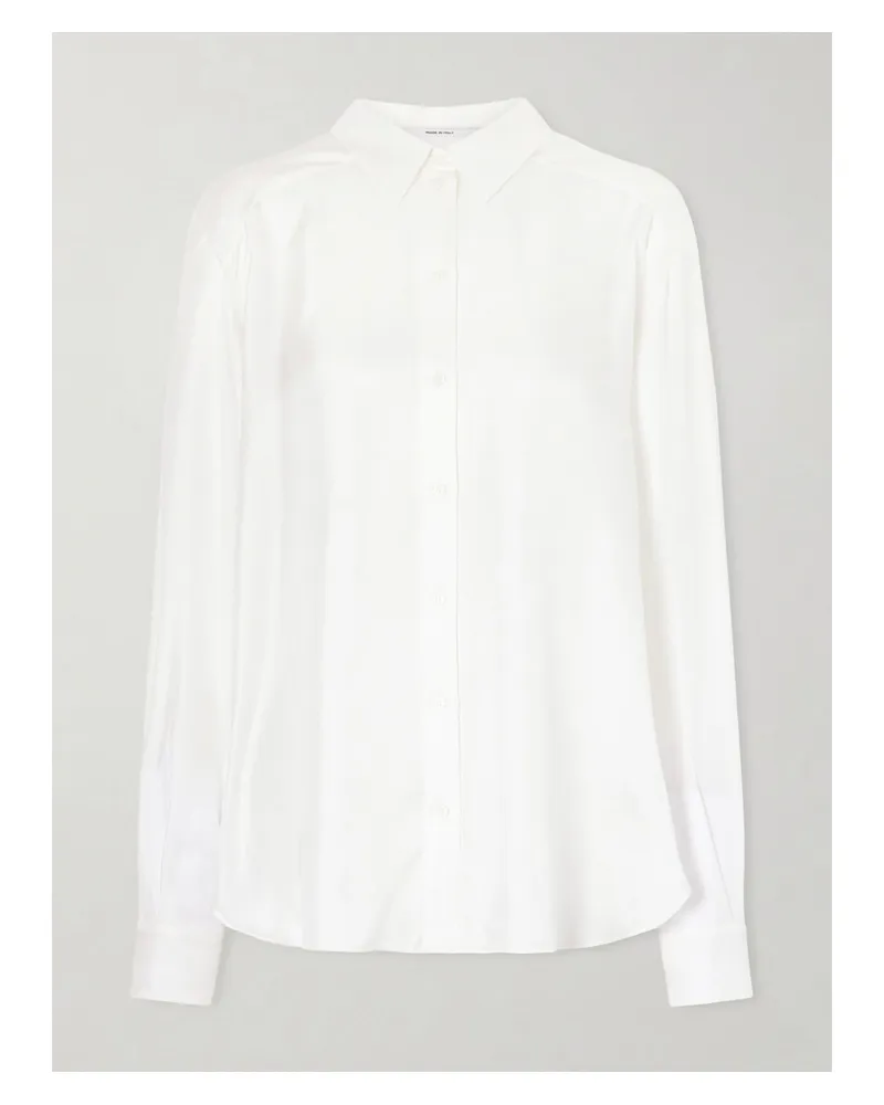 Another Tomorrow Hemd Aus Seiden-twill - Wollweiß Wollweiß