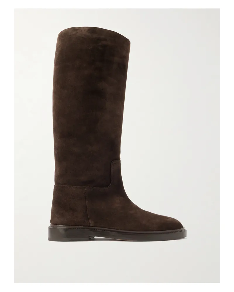 LEGRES 80 Suede Knee Boots - Brown Brown
