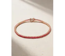 14-karat Rose Gold Ruby Tennis Bracelet - Red