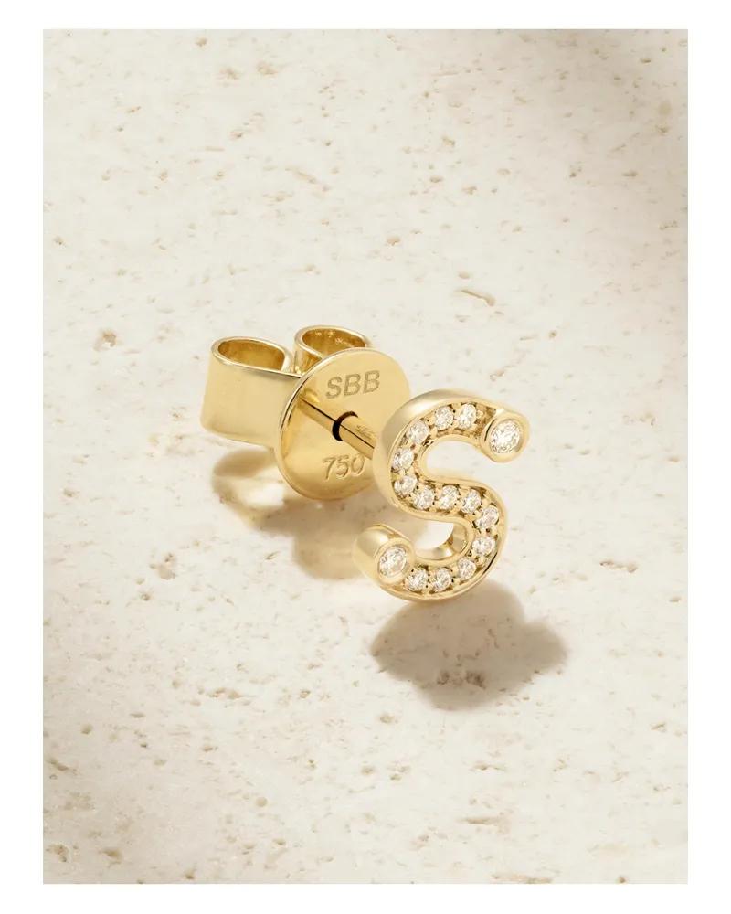 Sophie Bille Brahe Petite Letter Einzelner Ohrstecker Aus Recyceltem 18 Karat Gold Mit Diamanten Gold