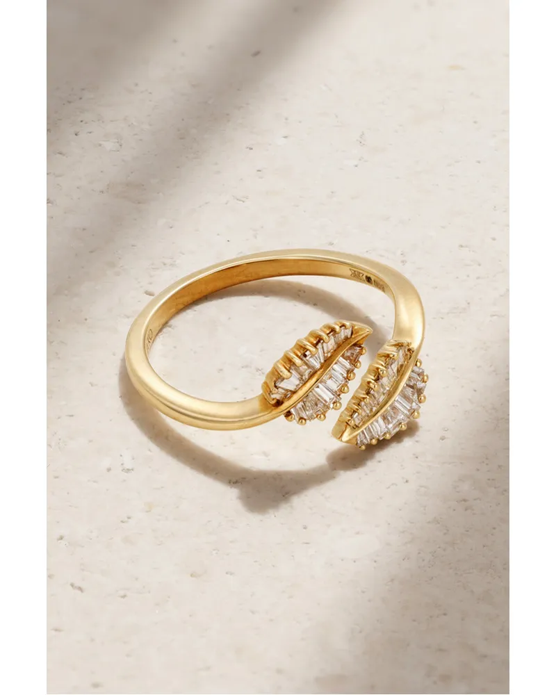 ANITA KO Small Palm Leaf Ring aus 18 Karat Gold