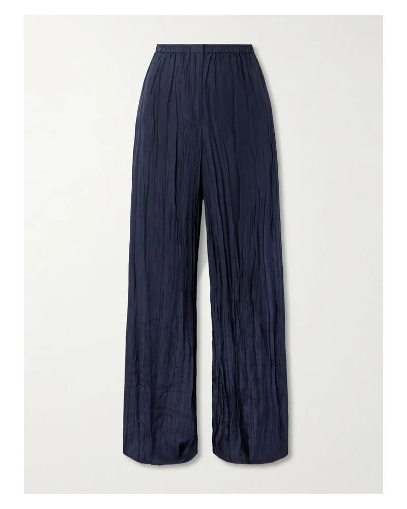 Joseph Thoresby Hose Mit Weitem Bein Aus Habutai-seide In Knitteroptik - Blau Blau