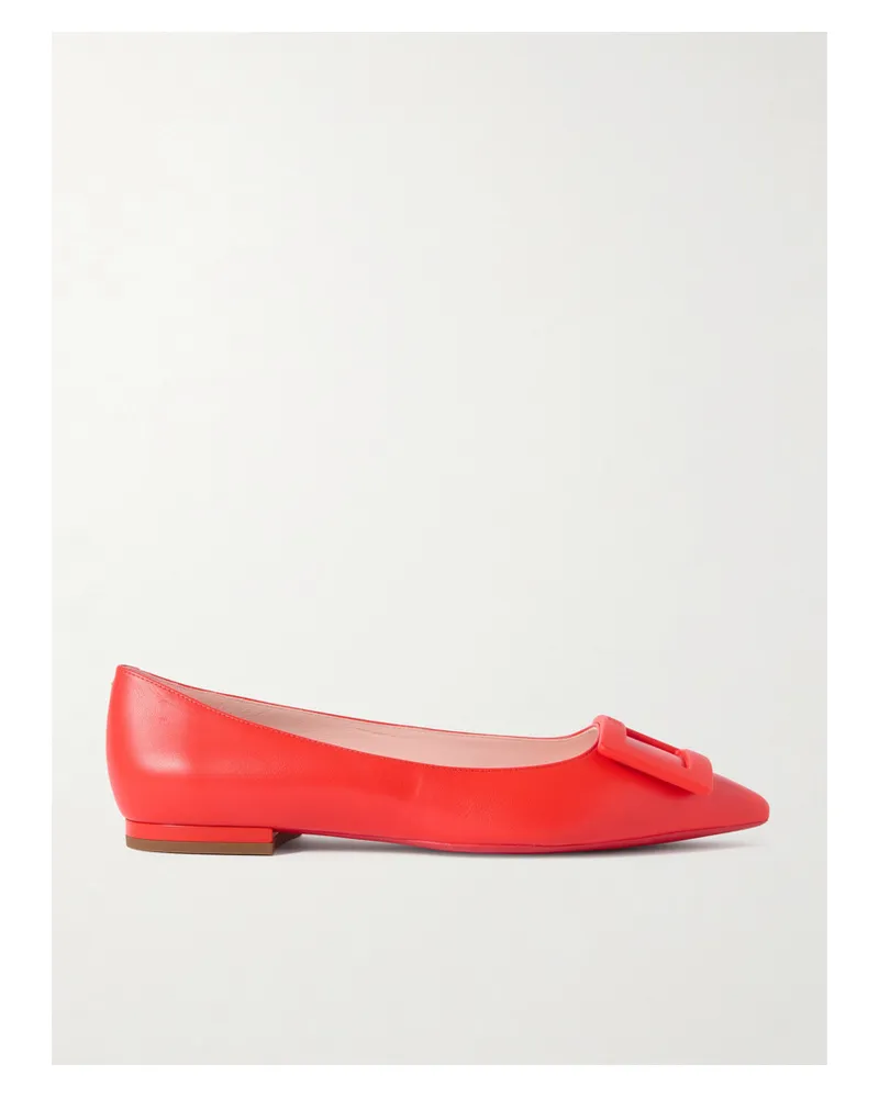 Roger Vivier Gommettine Ballerinas aus Leder mit Schnalle Rot