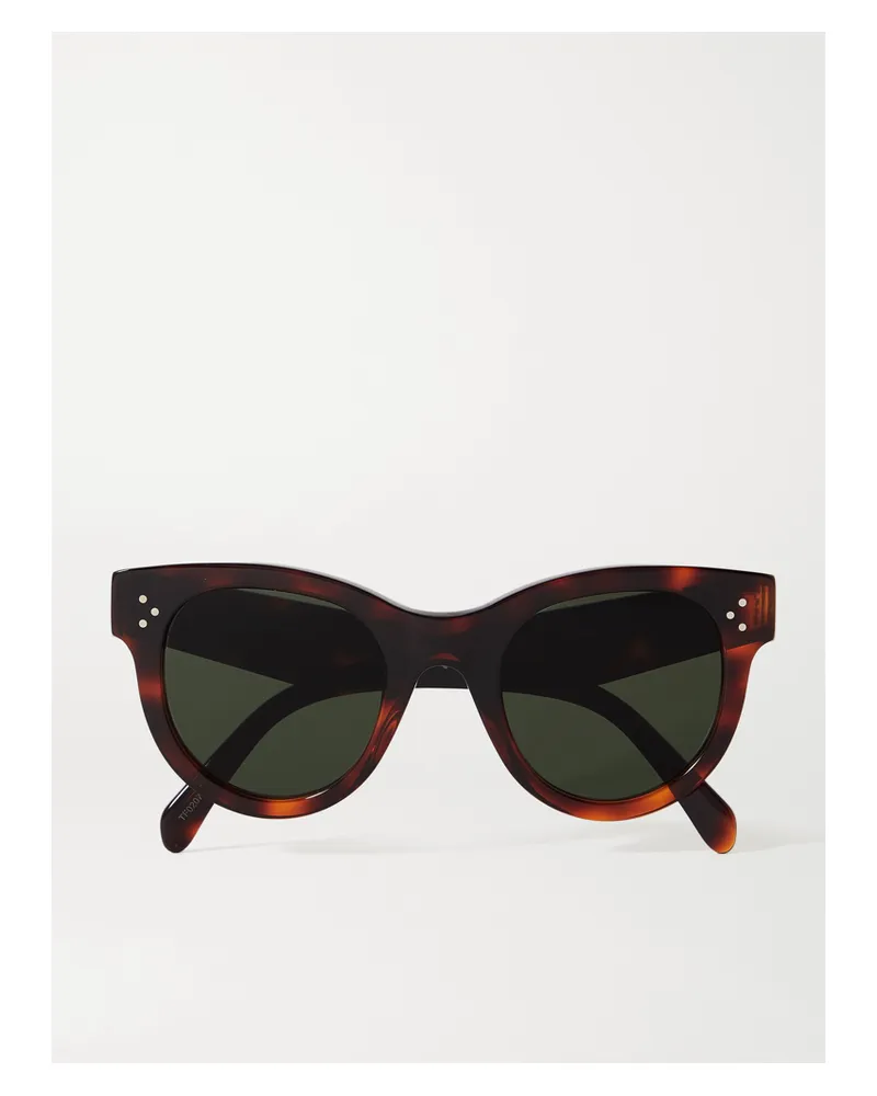 Celine Round-frame Acetate Sunglasses - Tortoiseshell Tortoiseshell