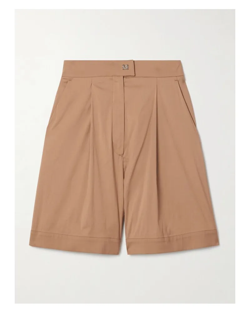 Max Mara Sultano Shorts Aus Popeline Aus Einer Baumwollmischung Mit Bundfalten - Braun Braun
