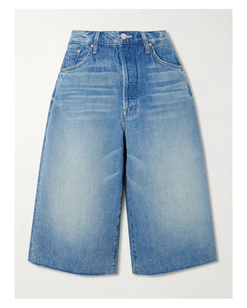 Mother The Whole Lot Fray Jeansshorts - Blau Blau