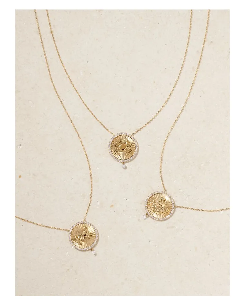 PERSEE Astrology Kette Aus 18 Karat Gold Mit Diamanten Gold
