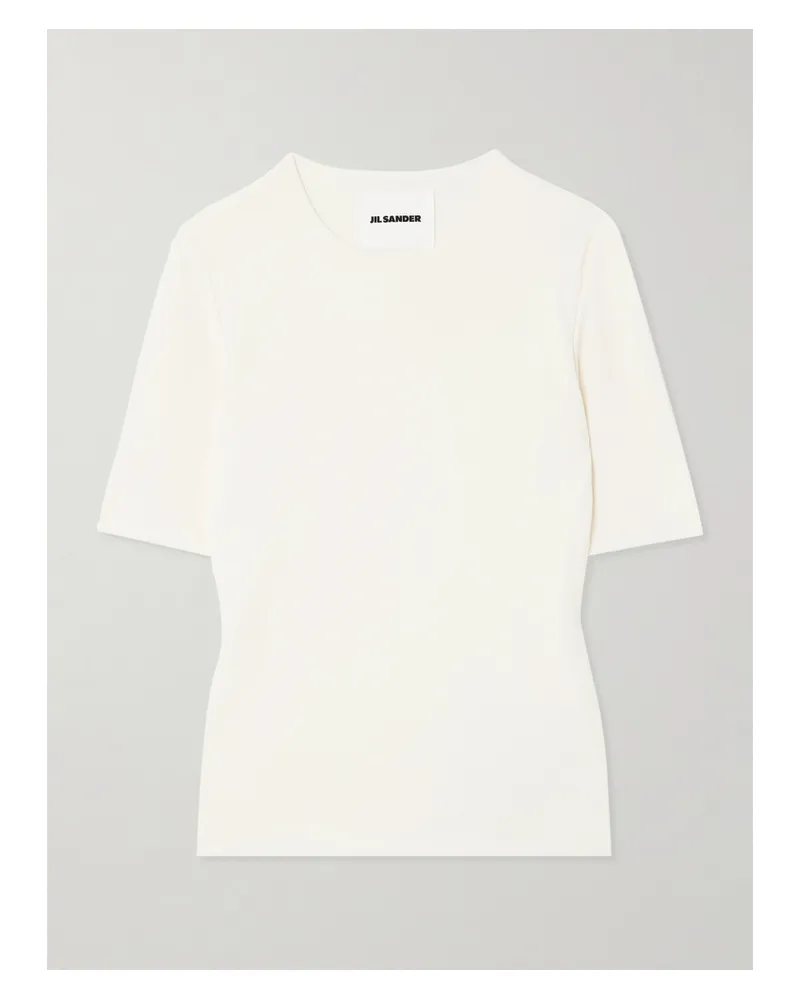 Jil Sander Crepe T-shirt - Cream Cream