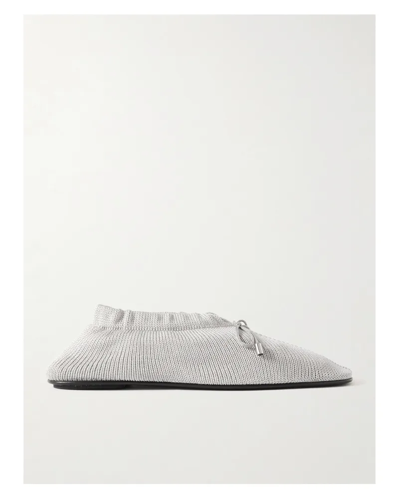Totême Ballerinas Aus Metallic-strick - Silber Silber