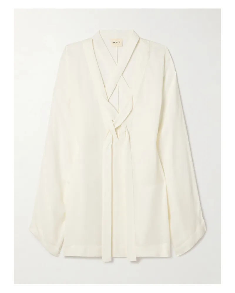 KHAITE Mehna Minikleid Aus Crêpe De Chine Aus Seide Mit Schnürung - Weiß Weiß