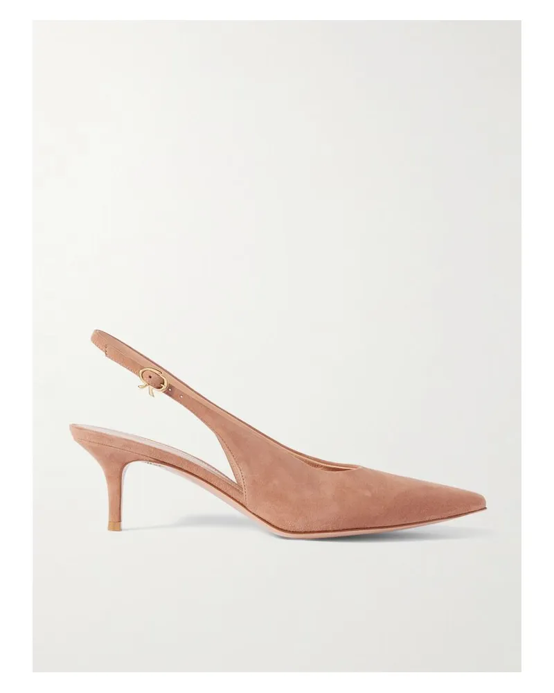 Gianvito Rossi Robbie 45 Slingback-pumps Aus Veloursleder - Neutral Neutral