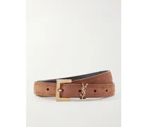 Monogramme Gürtel Aus Veloursleder - Rot