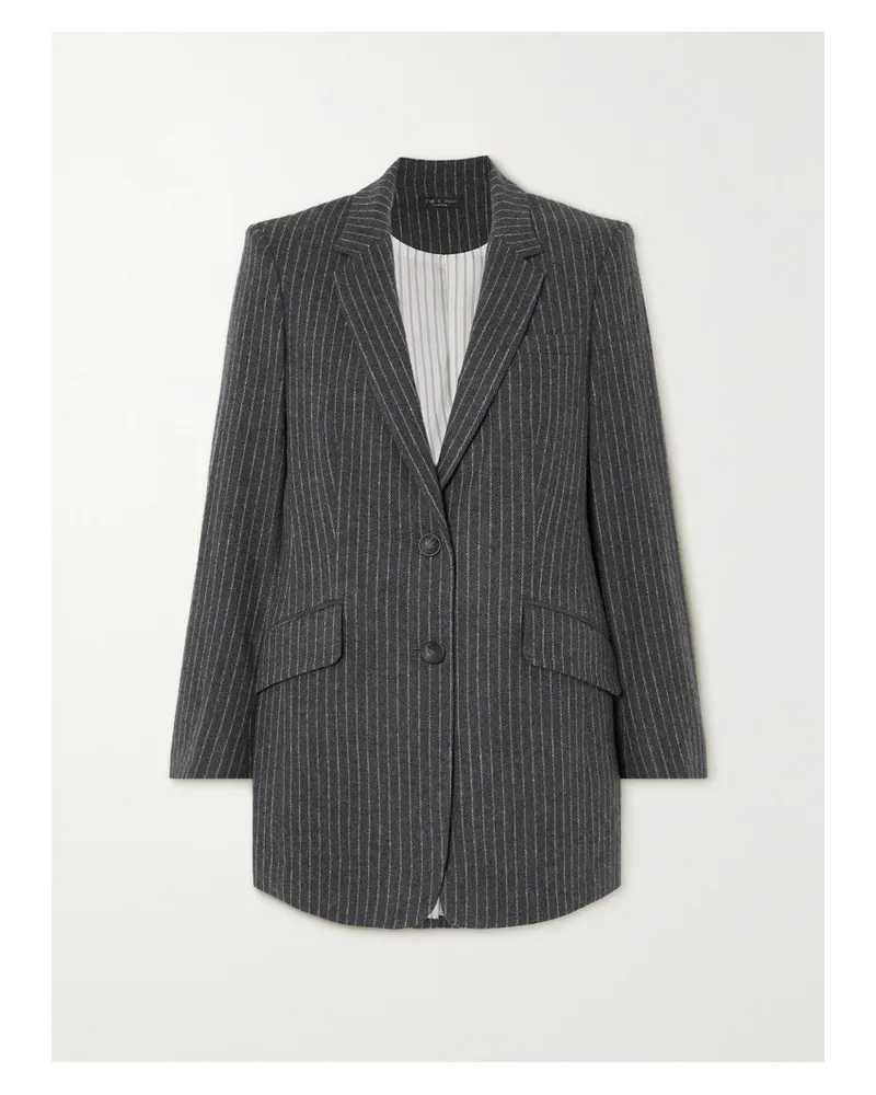 Rag & Bone Charles Blazer Aus Einer Wollmischung Mit Nadelstreifen - Grau Grau