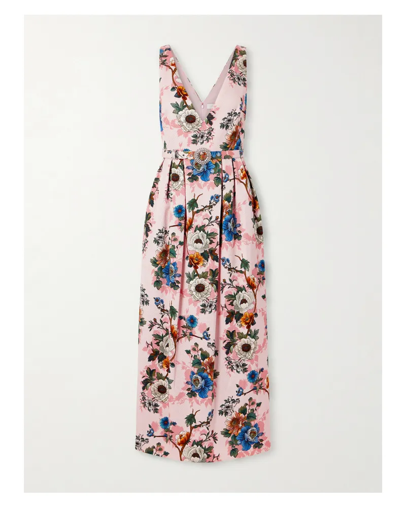 Borgo De Nor Jules Midikleid Aus Cloqué Aus Einer Baumwollmischung Mit Blumenprint - Pink Pink