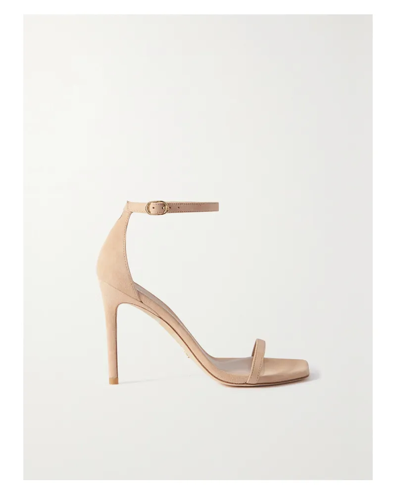 Stuart Weitzman Nudistcurve Sandalen Aus Veloursleder - Neutral Neutral