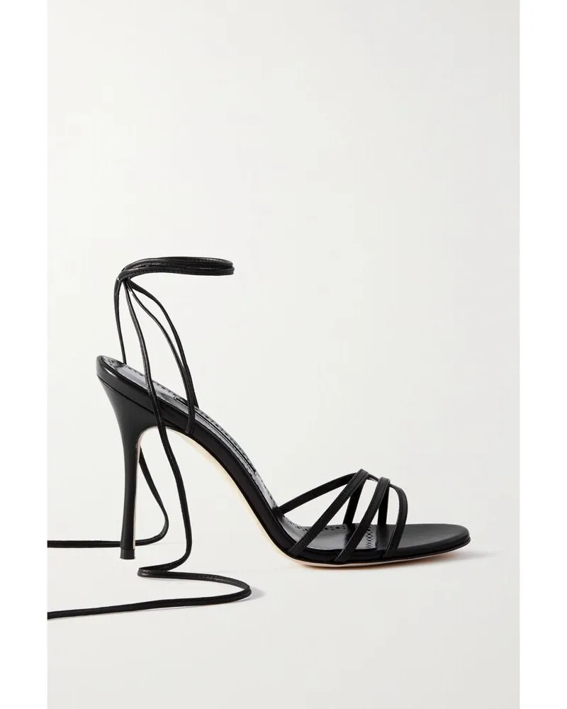 Manolo Blahnik Leva 105 Sandalen Aus Leder - Schwarz Schwarz