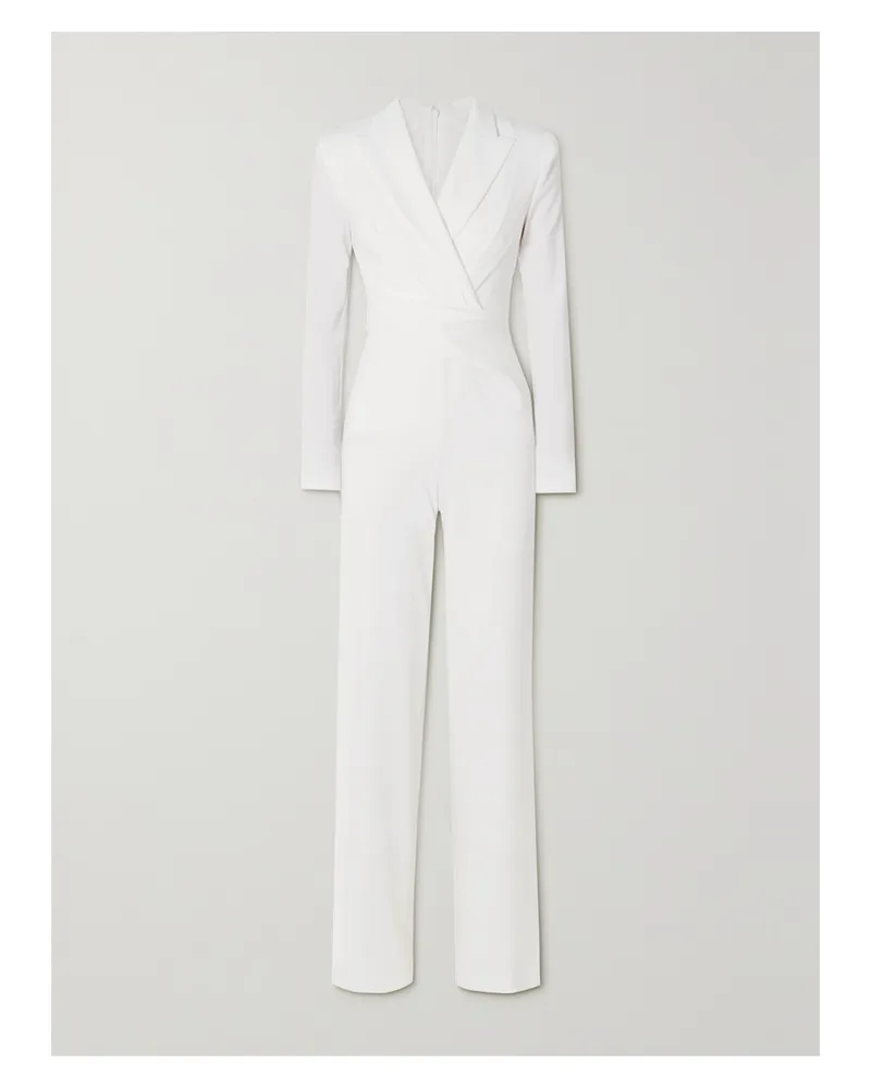 Talbot Runhof Jumpsuit Aus Crêpe Mit Wickeleffekt - Weiß Weiß