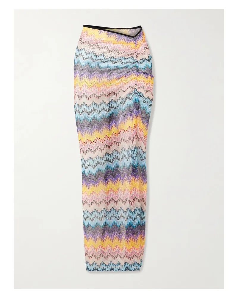 Missoni Mare Maxirock Aus Bedrucktem Metallic-mesh Mit Verzierungen - Blau Blau