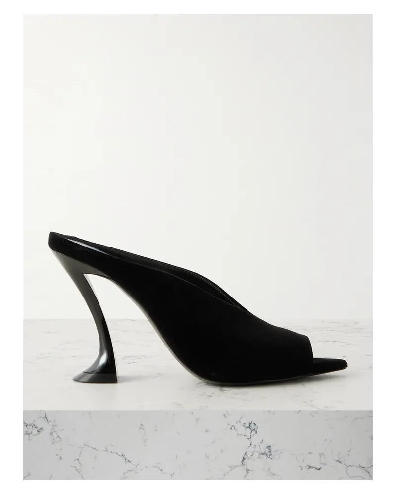 Lanvin Mules Aus Samt - Schwarz Schwarz