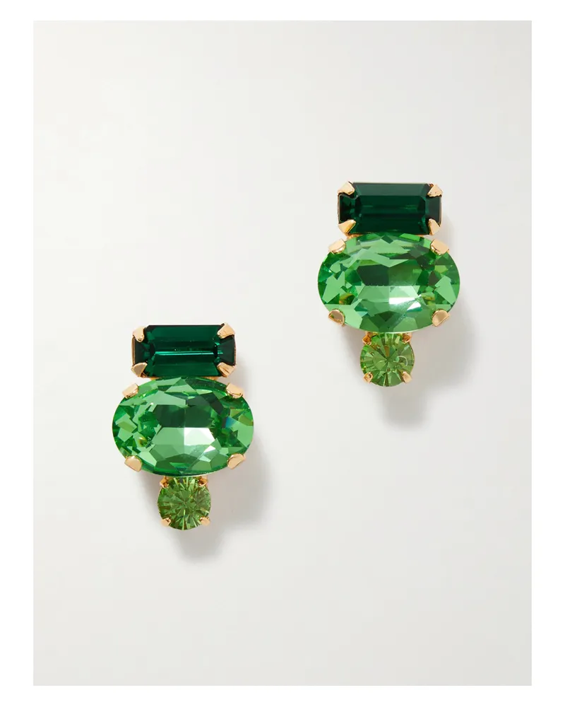 Jennifer Behr Cleo Vergoldete Ohrringe Mit Kristallen - Grün Grün