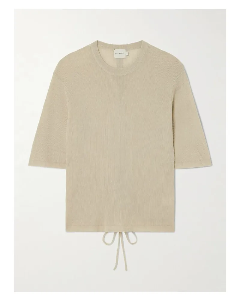 Deiji Studios T-shirt Aus Einer Gerippten Tencel™-lyocell-mischung - Grau Grau