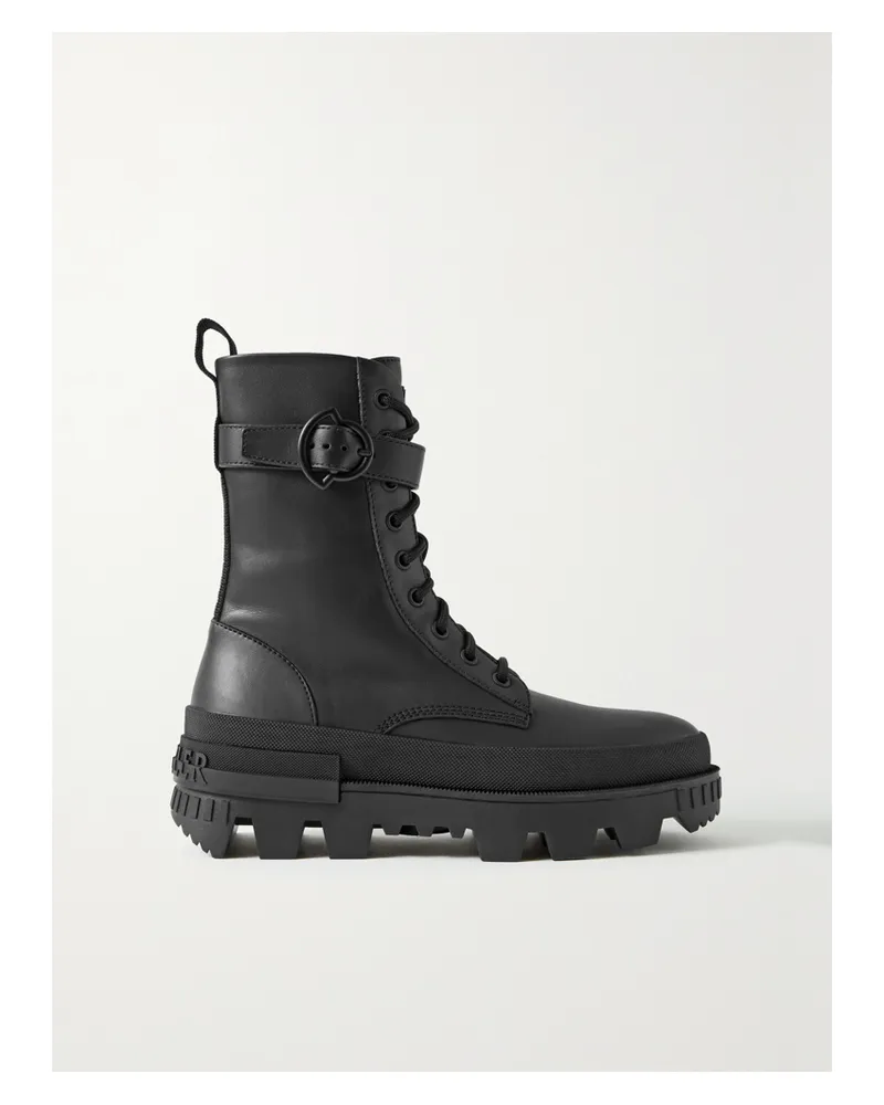 Moncler Carinne Leather Ankle Boots - Black Black