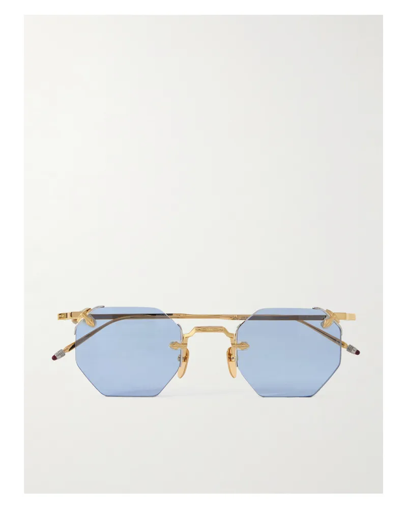 Jacques Marie Mage El Dorado Goldfarbene Sonnenbrille Mit Achteckigem Rahmen Gold