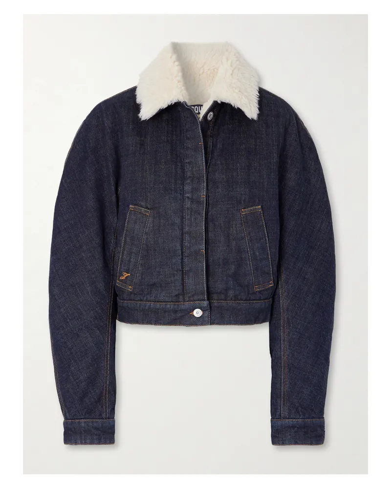 Jacquemus The Ovalo Jeansjacke Mit Fleecebesatz - Blau Blau