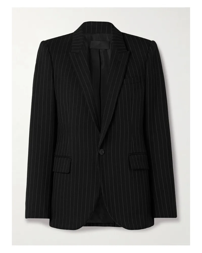 Nili Lotan Anabel Pinstriped Wool-blend Twill Blazer - Black Black