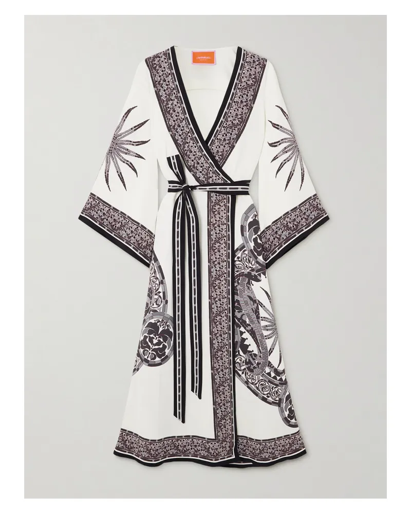 La DoubleJ Midi-wickelkleid Aus Bedrucktem Crêpe - Mehrfarbig Mehrfarbig